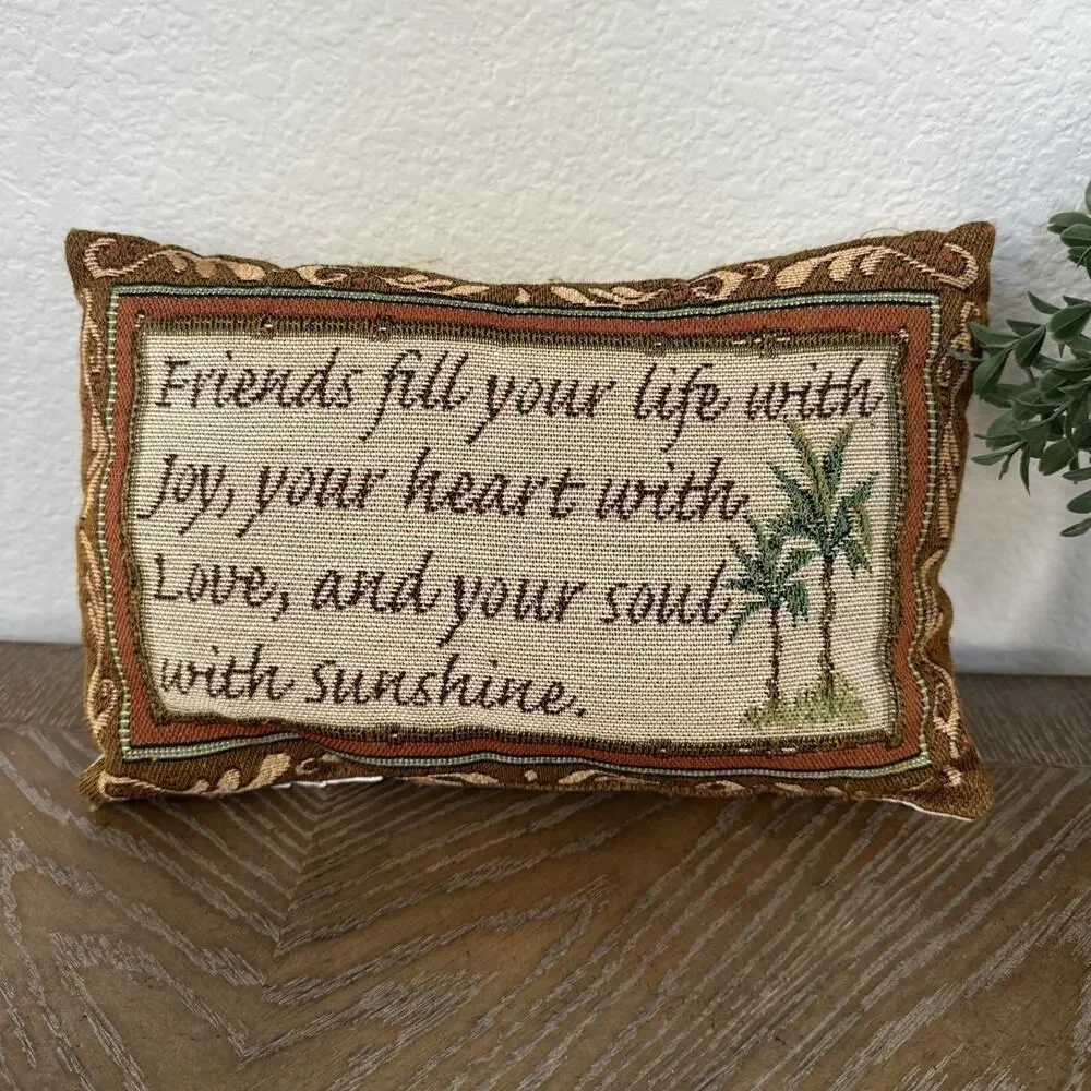 Tapestry Pillow Friendship Love sunshine Palm Tree Tropical Cottagecore Decor